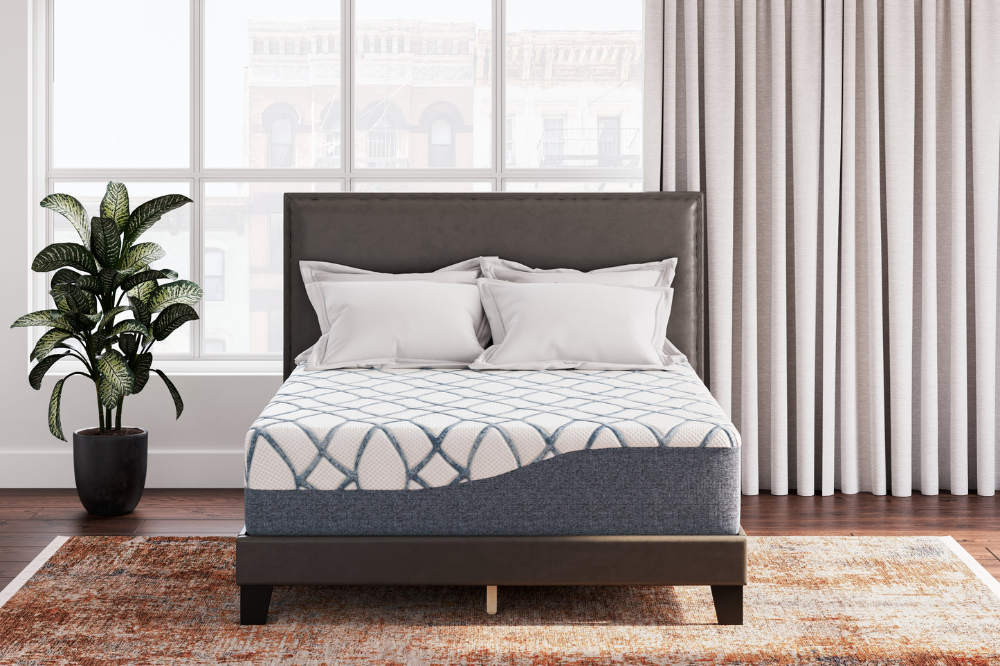 Auburndale Furniture Outlet - Ashley Furniture - 14 Inch Chime Elite 2.0 Mattresses - California King / White/Blue - M42751