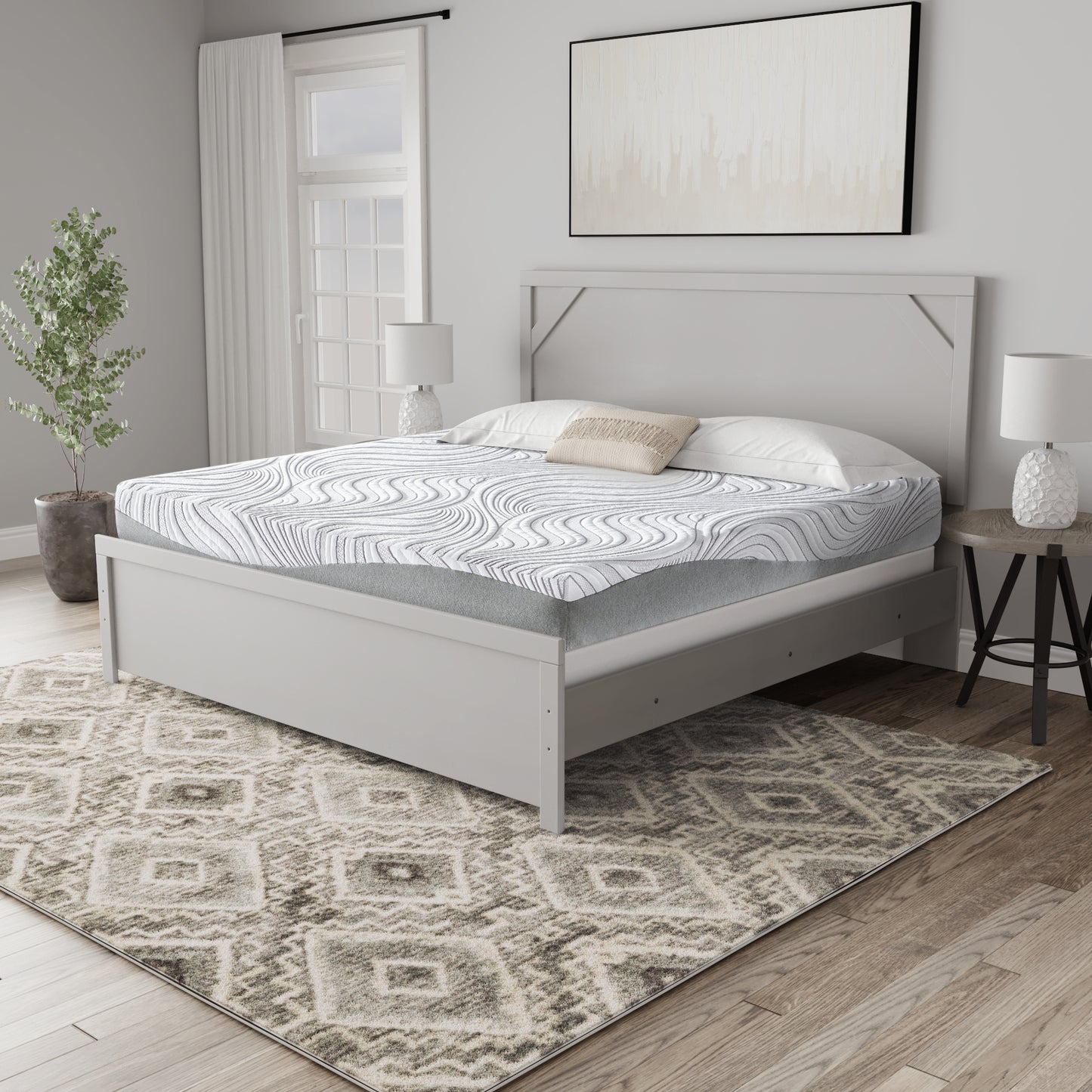 Auburndale Furniture Outlet - Ashley Furniture - 12 Inch Memory Foam Mattresses - Queen / White - M59331