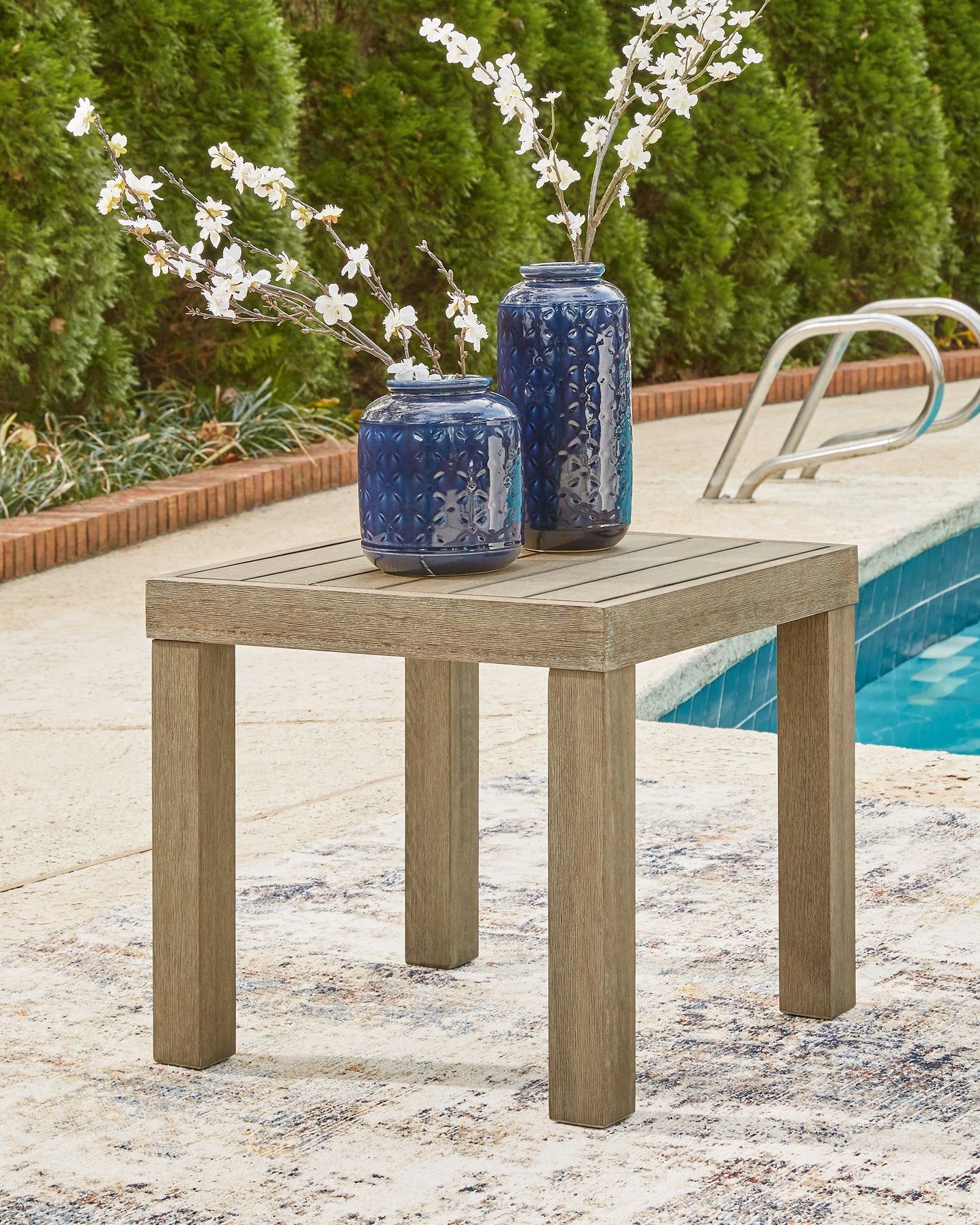 Auburndale Furniture Outlet - Ashley Furniture - Silo Point Outdoor - Square End Table / Brown - P804-702