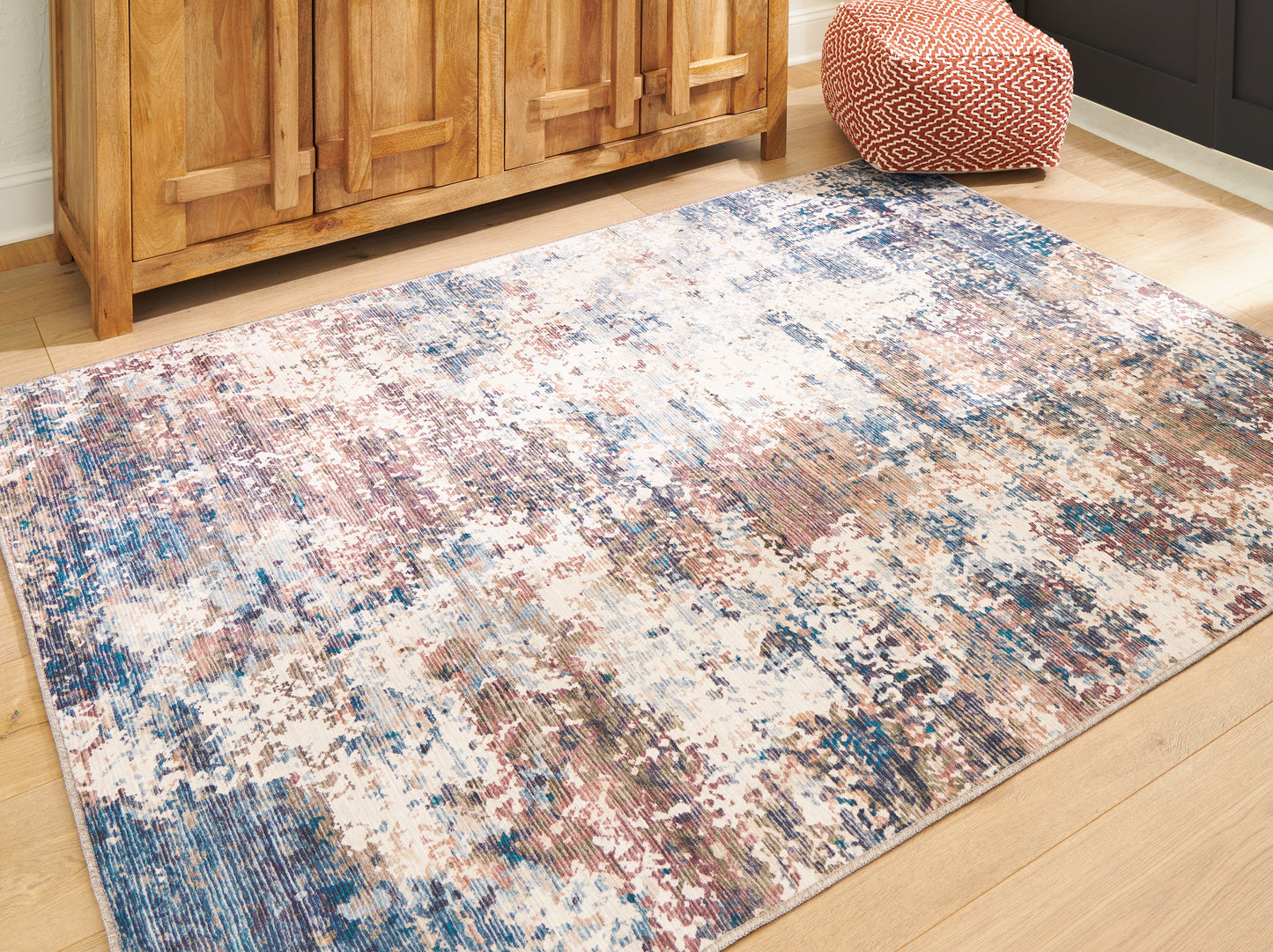 Auburndale Furniture Outlet - Ashley Furniture - Willbertal Rug - 5'2" x 7' Washable Rug / Multi - R406652