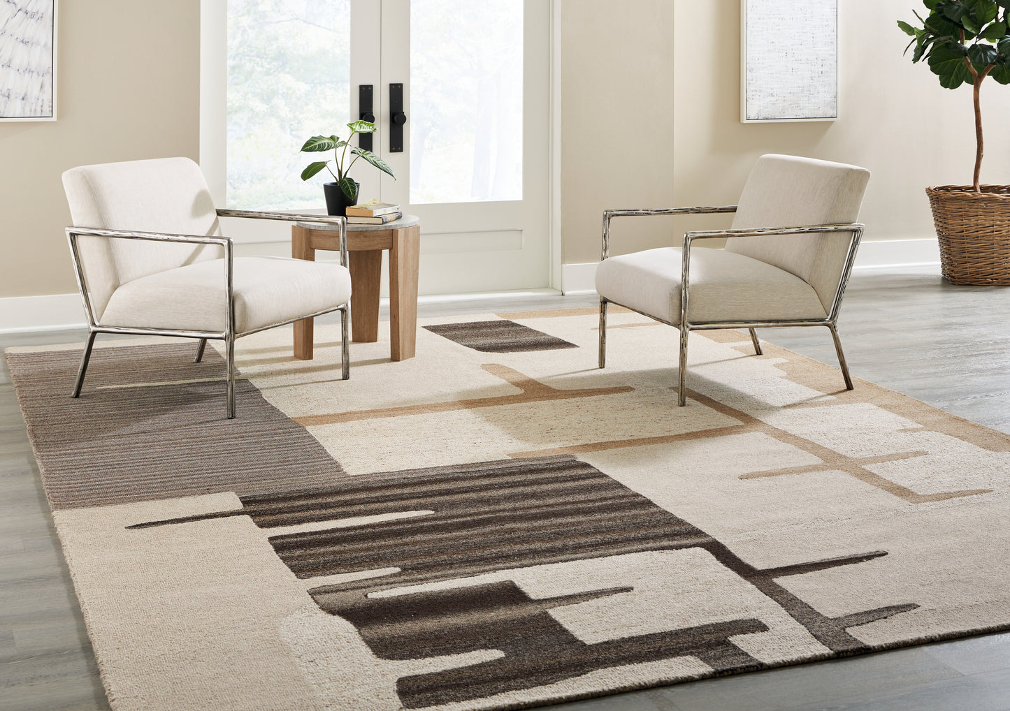 Auburndale Furniture Outlet - Ashley Furniture - Kencher Rug - 10' x 14' Rug / Beige/Brown - R406820