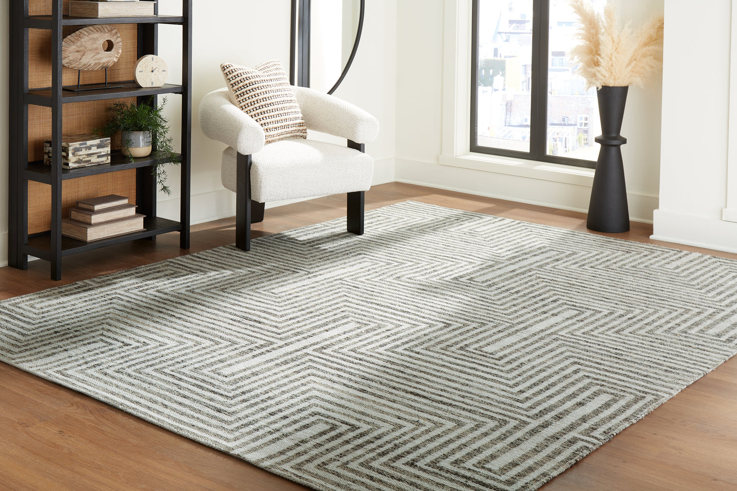 Auburndale Furniture Outlet - Ashley Furniture - Jossen Rug - 8' x 10' Rug / Ivory/Gray - R406831