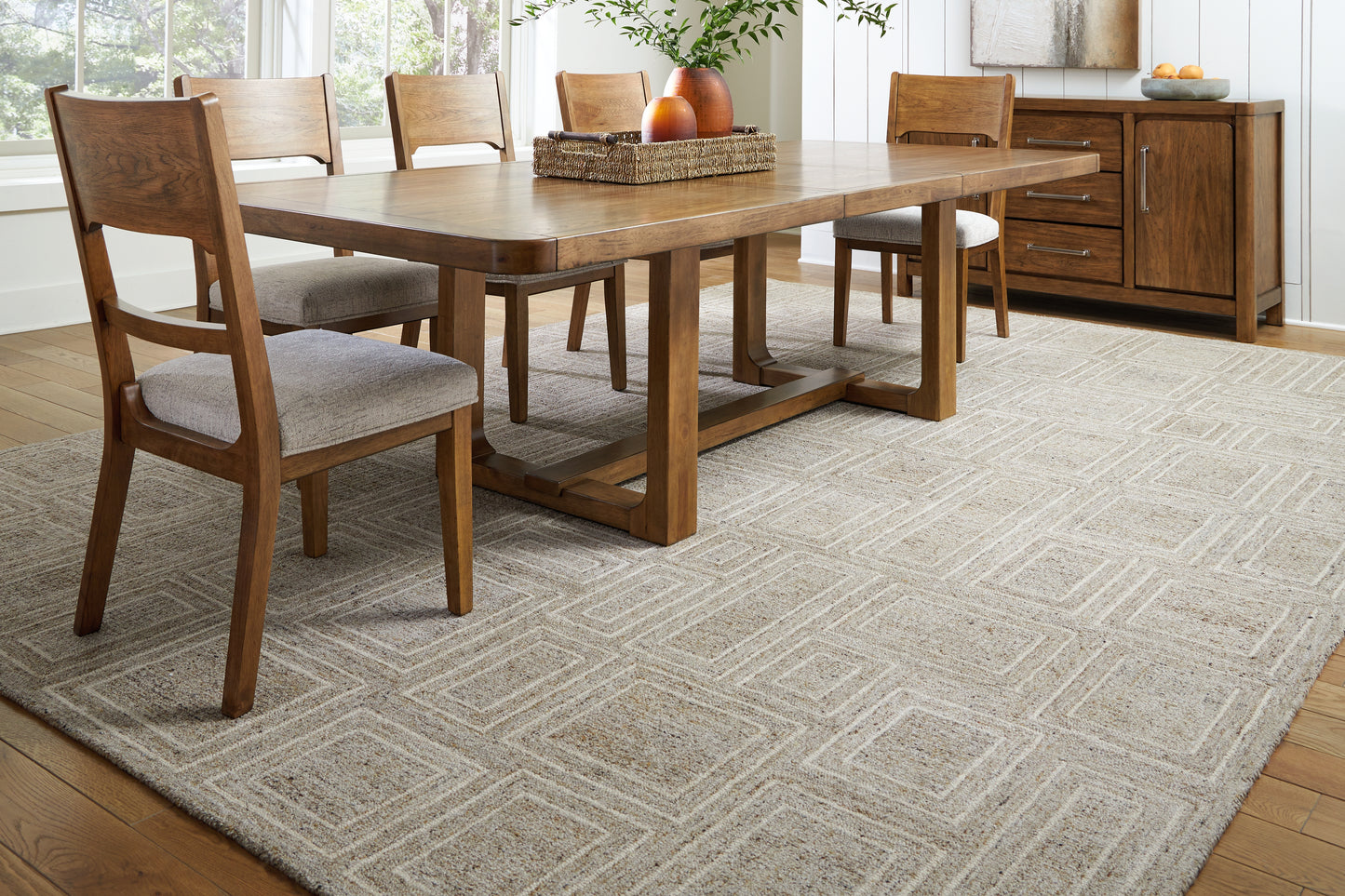 Auburndale Furniture Outlet - Ashley Furniture - Brickburgh Rug - 10' x 14' Rug / Gray/Ivory/Honey - R406900