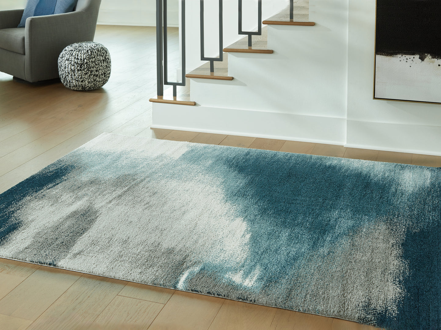Auburndale Furniture Outlet - Ashley Furniture - Brentward Rug - 8' x 10' Rug / Blue/Gray/Ivory - R407081