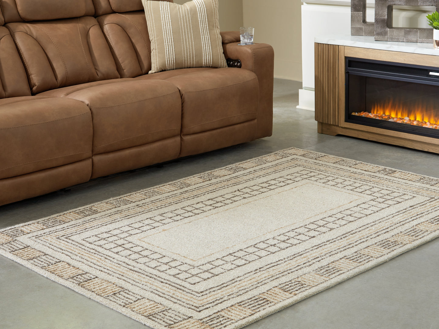 Auburndale Furniture Outlet - Ashley Furniture - Idaman Rug - Medium Rug / Taupe/Brown - R407292