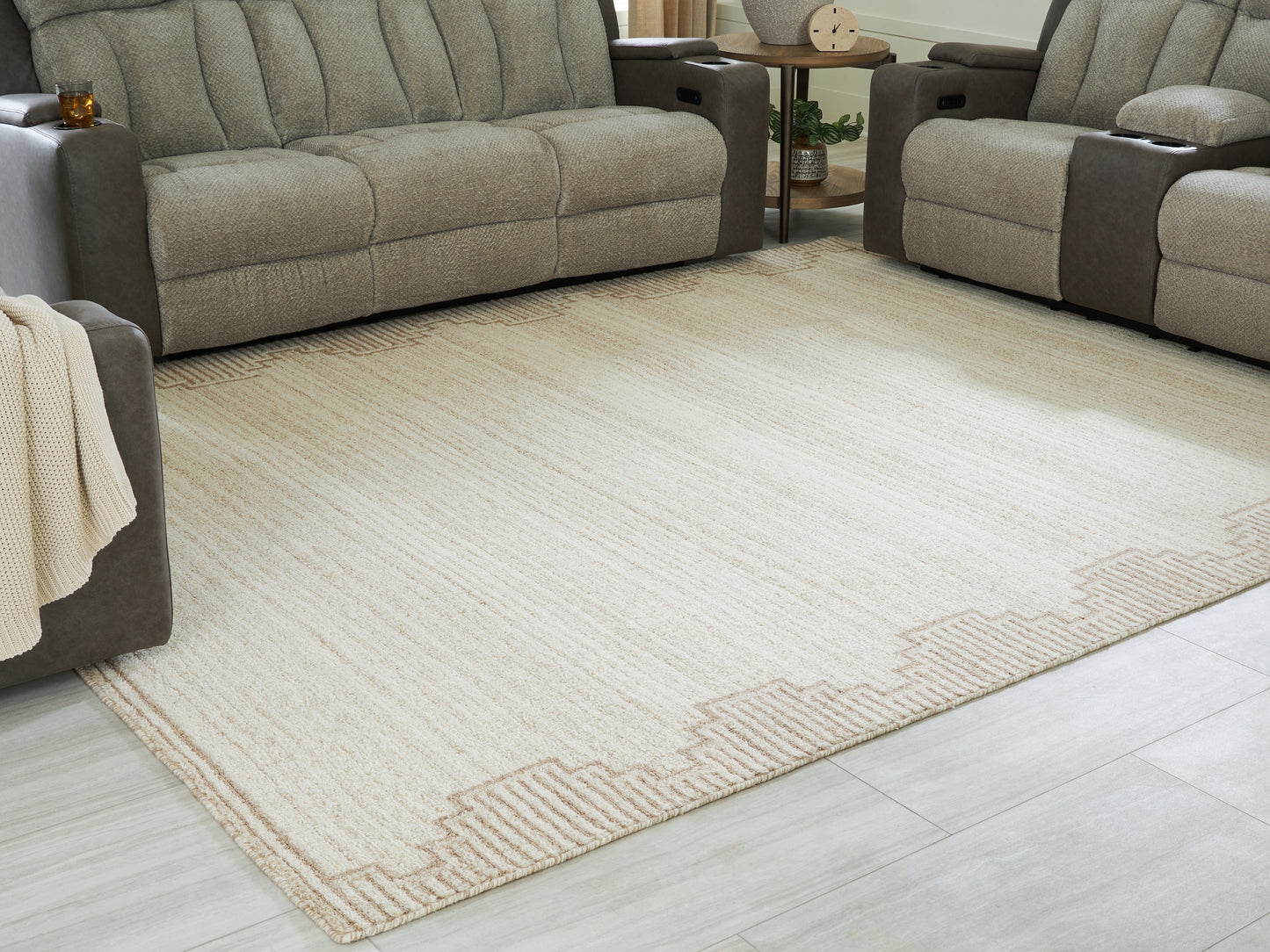 Auburndale Furniture Outlet - Ashley Furniture - Emorymore Rug - Large Rug / Brown/Beige - R407301
