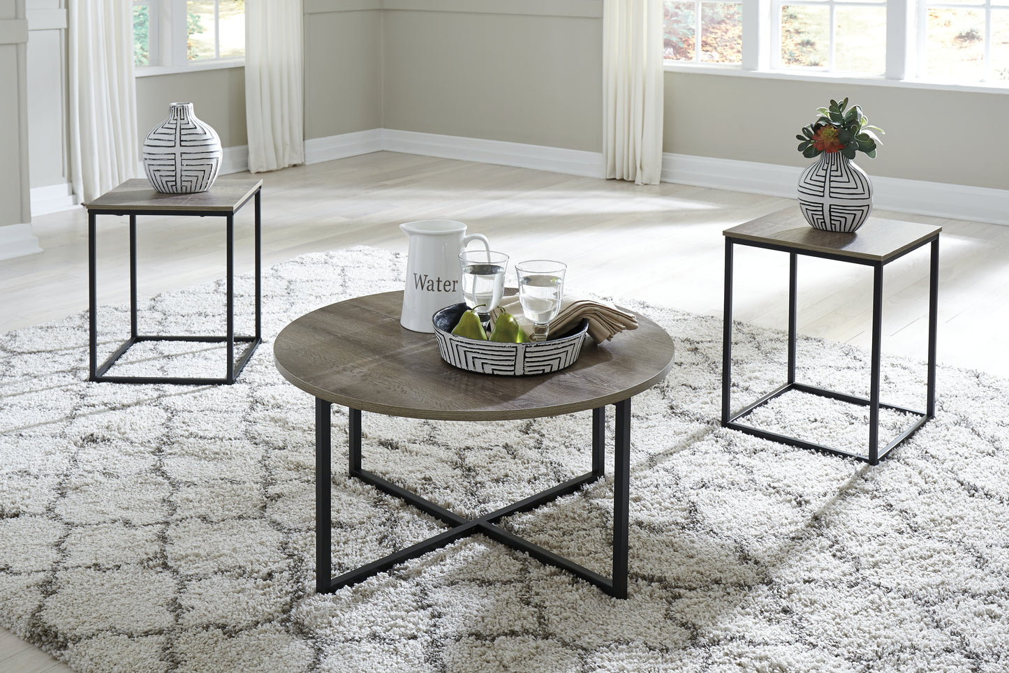 Auburndale Furniture Outlet - Ashley Furniture - Wadeworth Table (Set of 3) - Occasional Table Set (3/CN) / Two-tone - T103-213