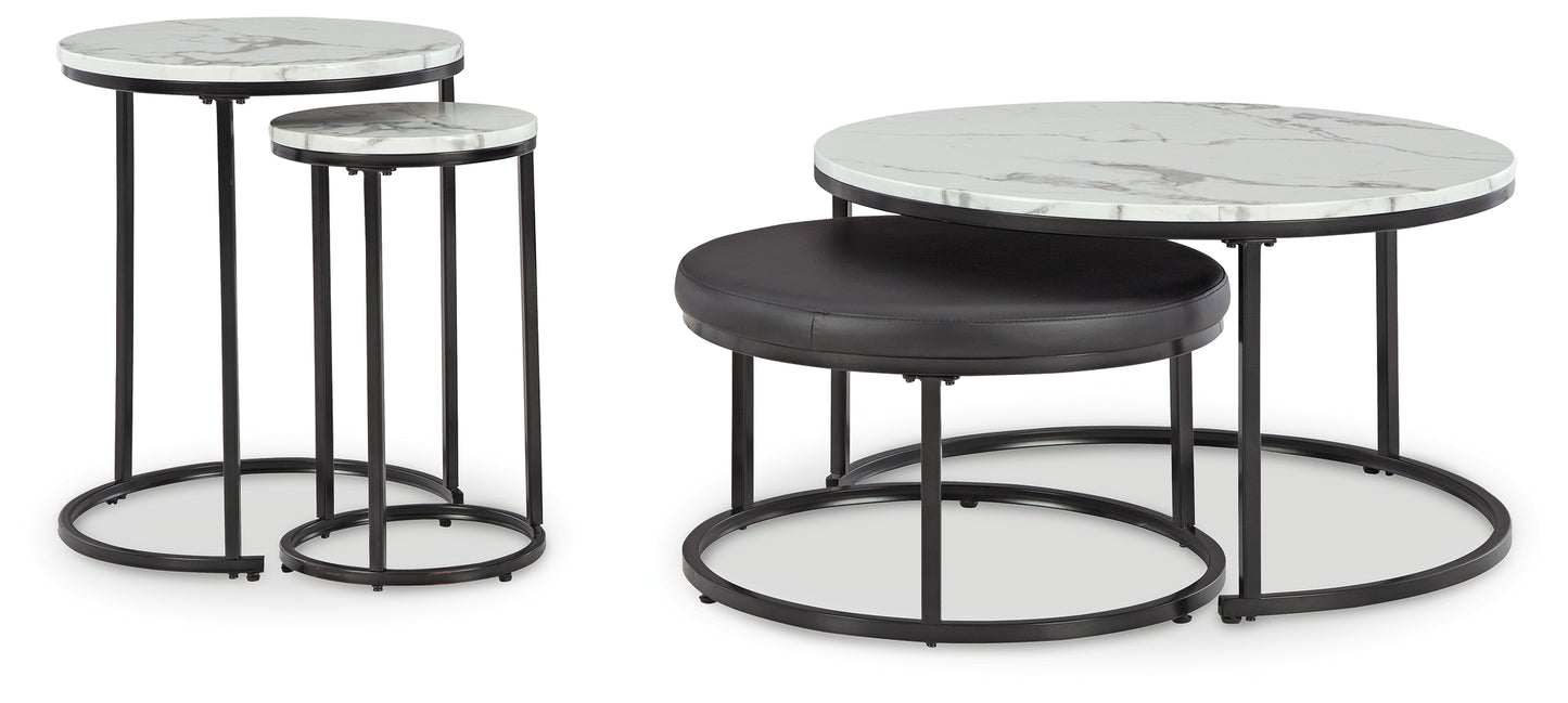 Auburndale Furniture Outlet - Ashley Furniture - Jusmour Table (Set of 4) - Occasional Nesting TBL (4/CN) / Black/White - T161-14