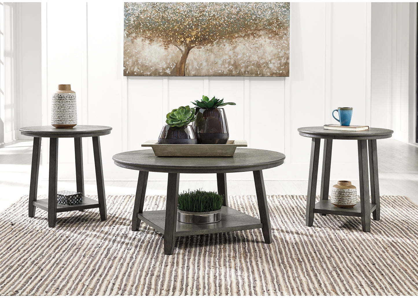 Auburndale Furniture Outlet - Ashley Furniture - Caitbrook Table (Set of 3) - Occasional Table Set (3/CN) / Gray - T188-13