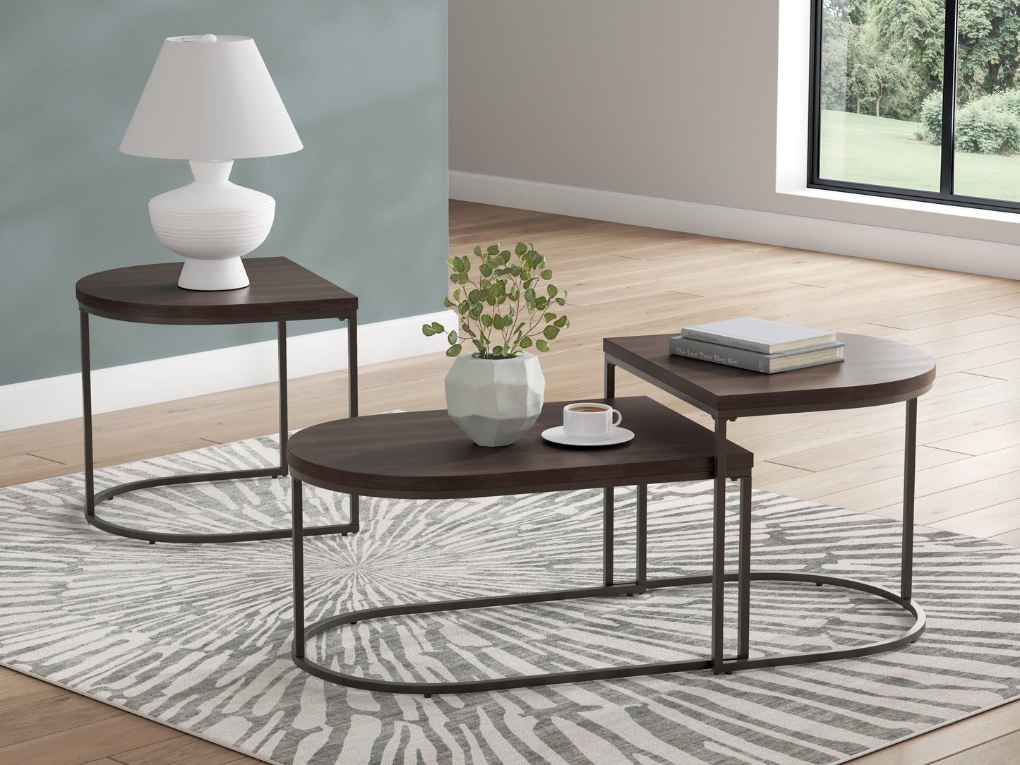 Auburndale Furniture Outlet - Ashley Furniture - Vanmore Table (Set of 3) - Occasional Table Set (3/CN) / Dark Brown - T199-13
