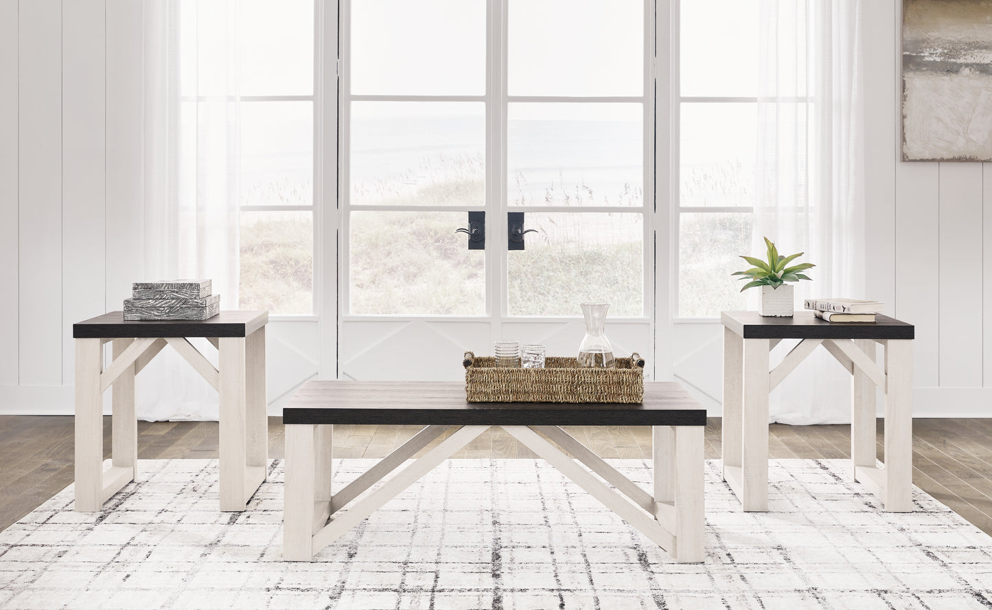 Auburndale Furniture Outlet - Ashley Furniture - Dorrinson Table (Set of 3) - Occasional Table Set (3/CN) / Antique White - T236-13