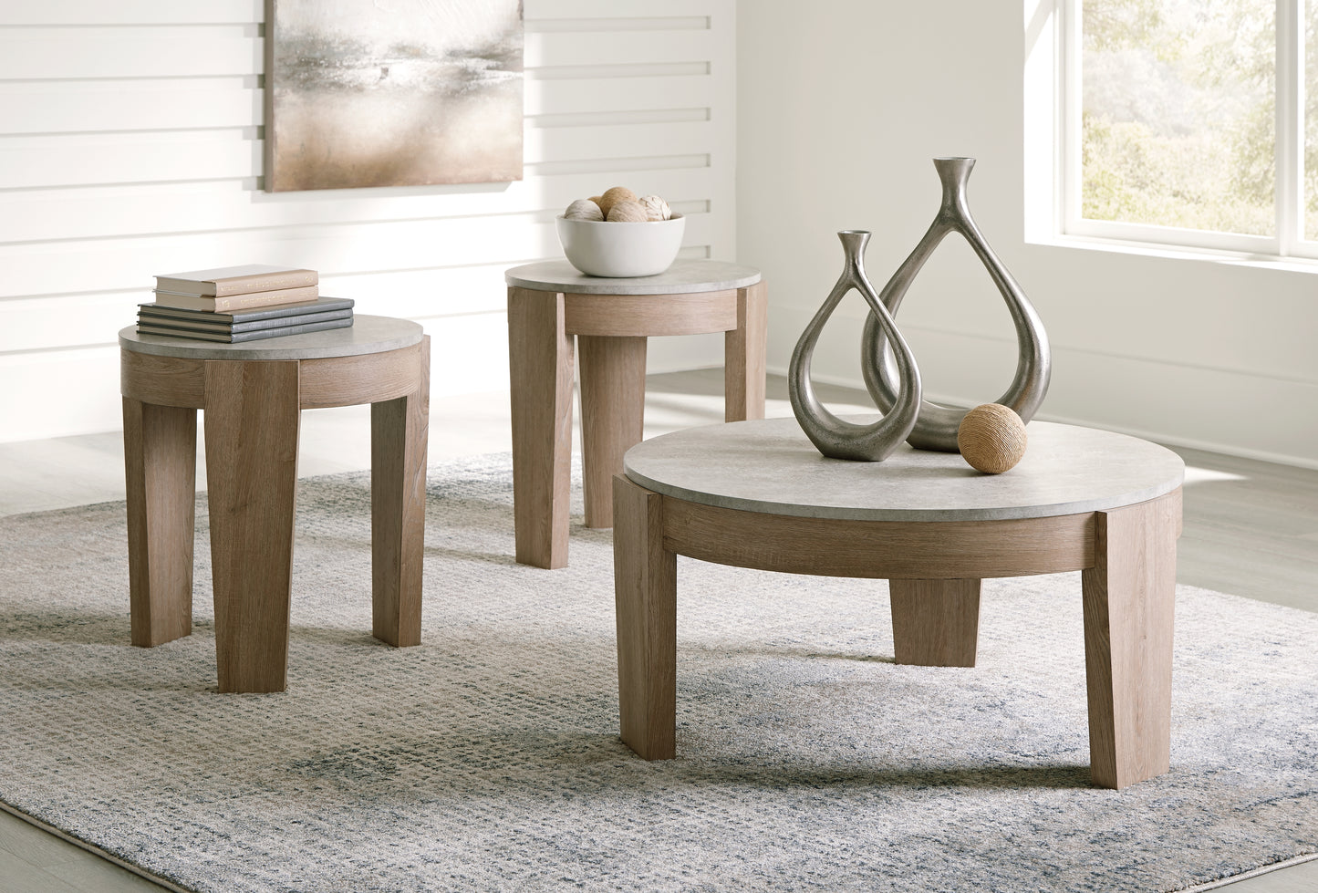 Auburndale Furniture Outlet - Ashley Furniture - Guystone Table (Set of 3) - Occasional Table Set (3/CN) / Light Brown - T237-13