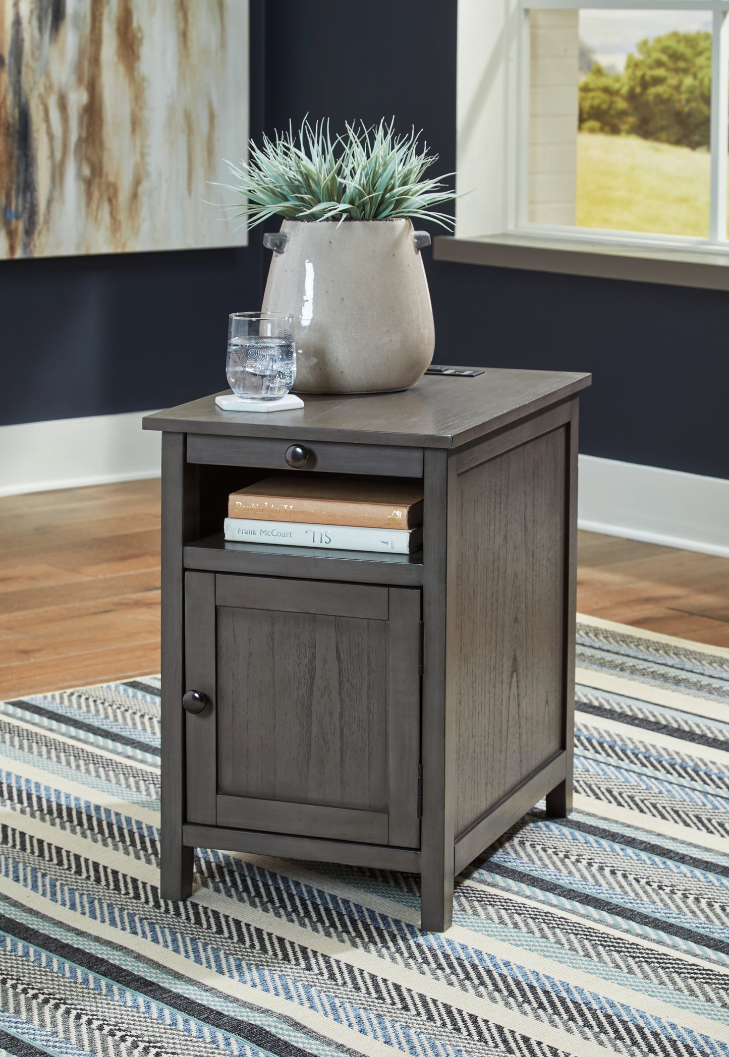 Auburndale Furniture Outlet - Ashley Furniture - Treytown Chairside End Table - Chair Side End Table / Gray - T300-317