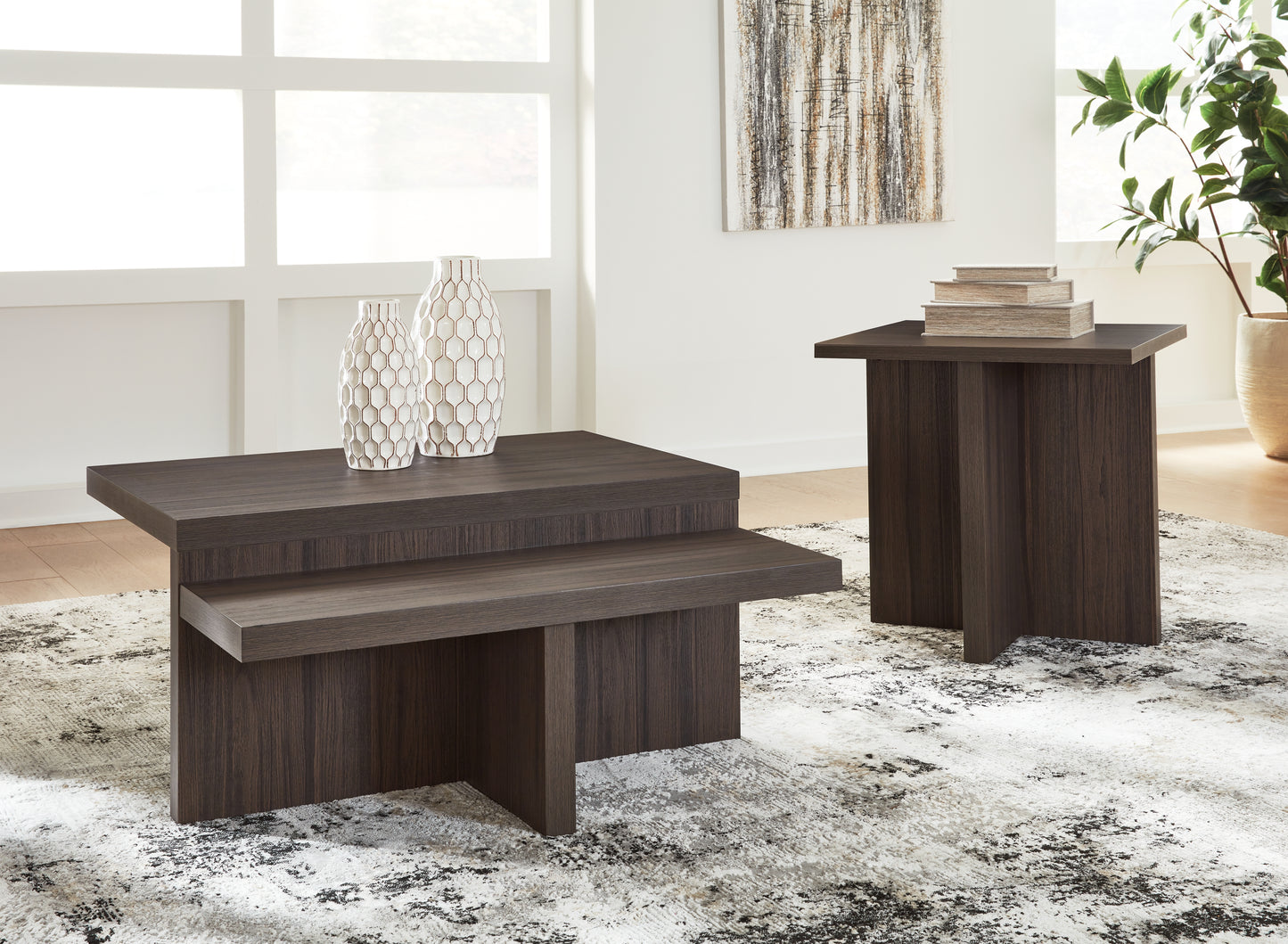 Auburndale Furniture Outlet - Ashley Furniture - Zendex Table (Set of 2) - Occasional Table Set (Set of 2) / Brown - T304-12