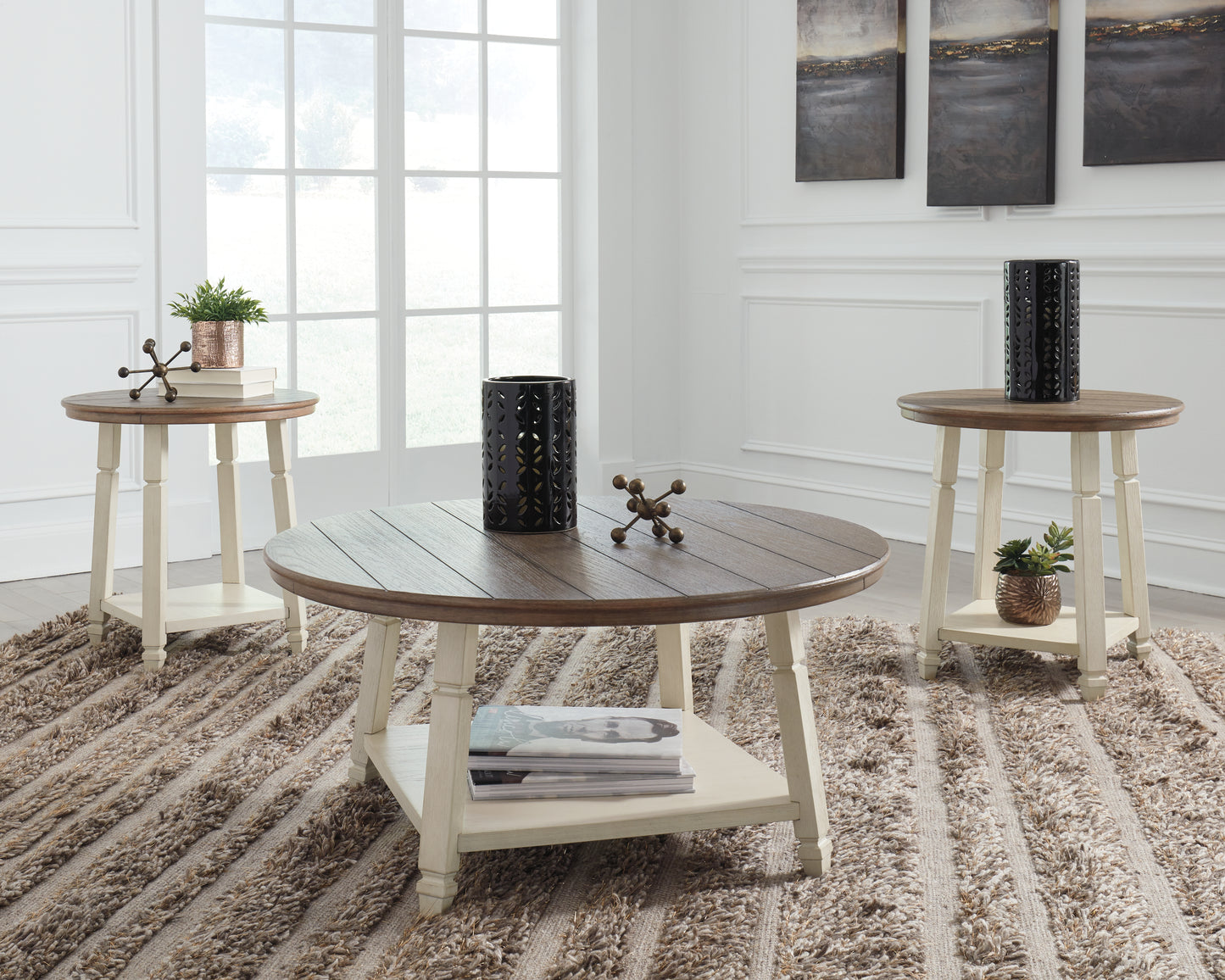 Auburndale Furniture Outlet - Ashley Furniture - Bolanbrook Table (Set of 3) - Occasional Table Set (3/CN) / Two-tone - T377-13