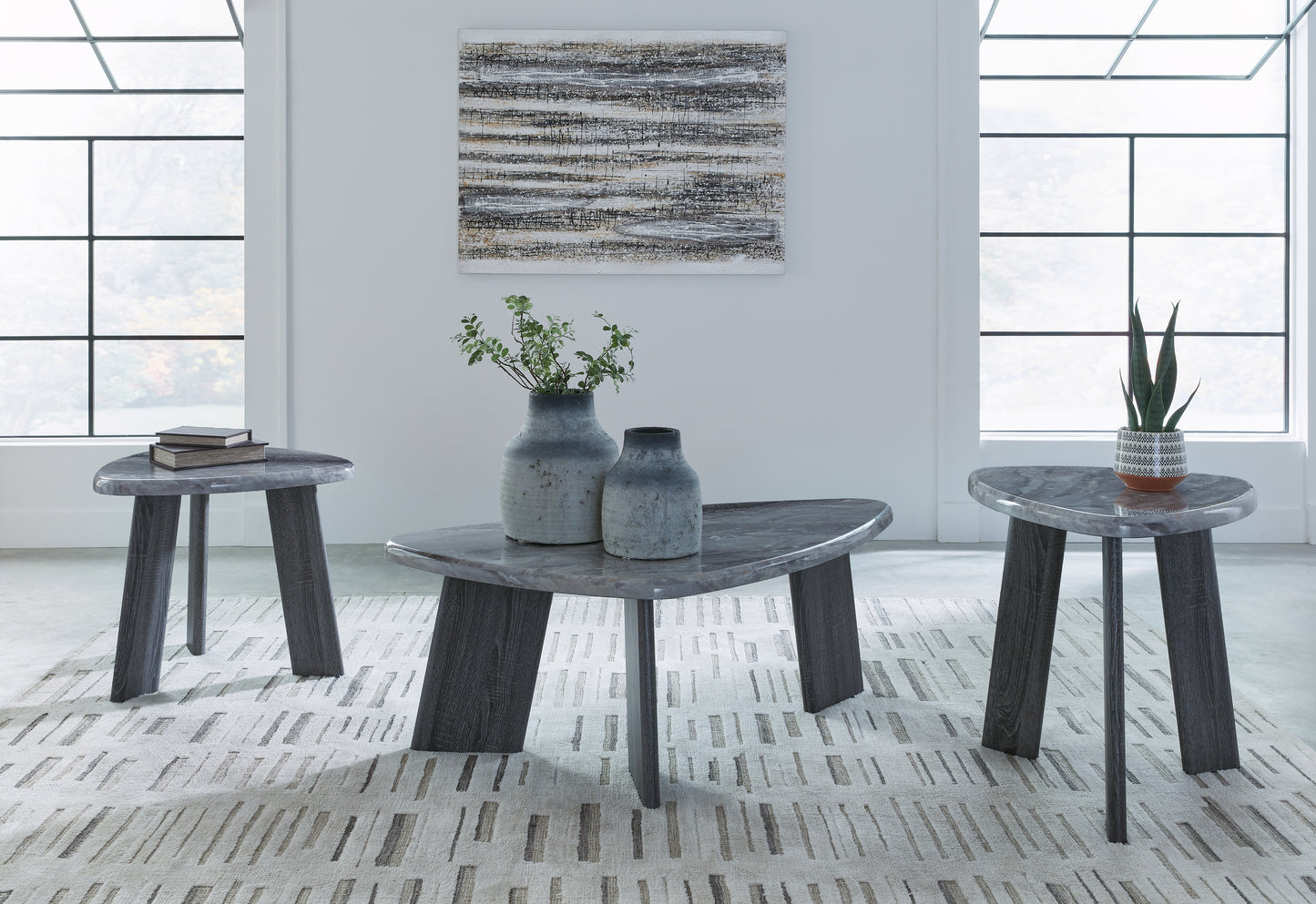 Auburndale Furniture Outlet - Ashley Furniture - Bluebond Table (Set of 3) - Occasional Table Set (3/CN) / Gray - T390-13