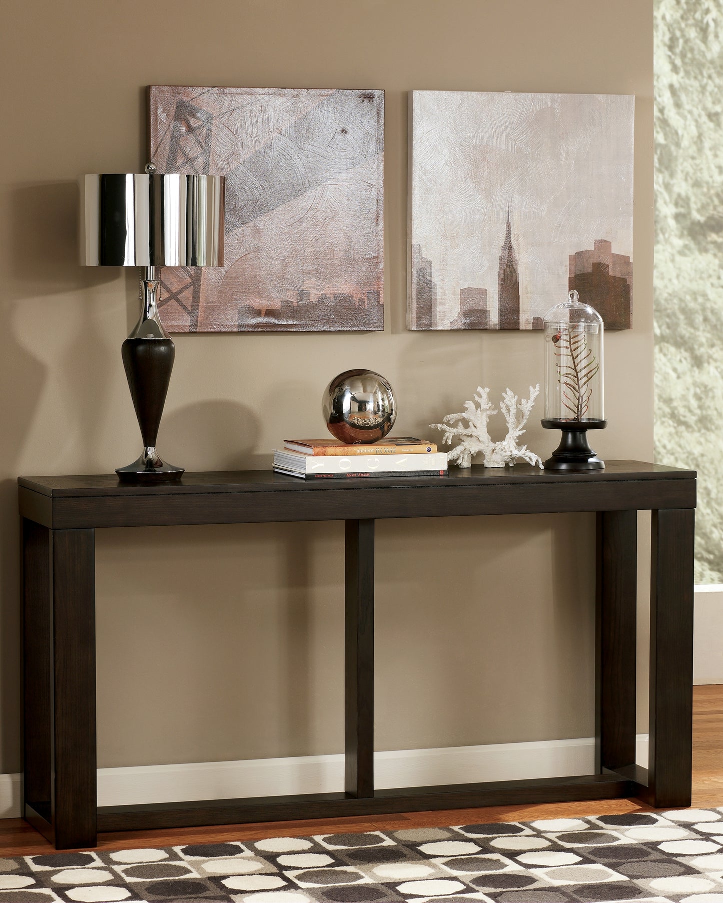 Auburndale Furniture Outlet - Ashley Furniture - Watson Sofa/Console Table - Sofa Table / Dark Brown - T481-4