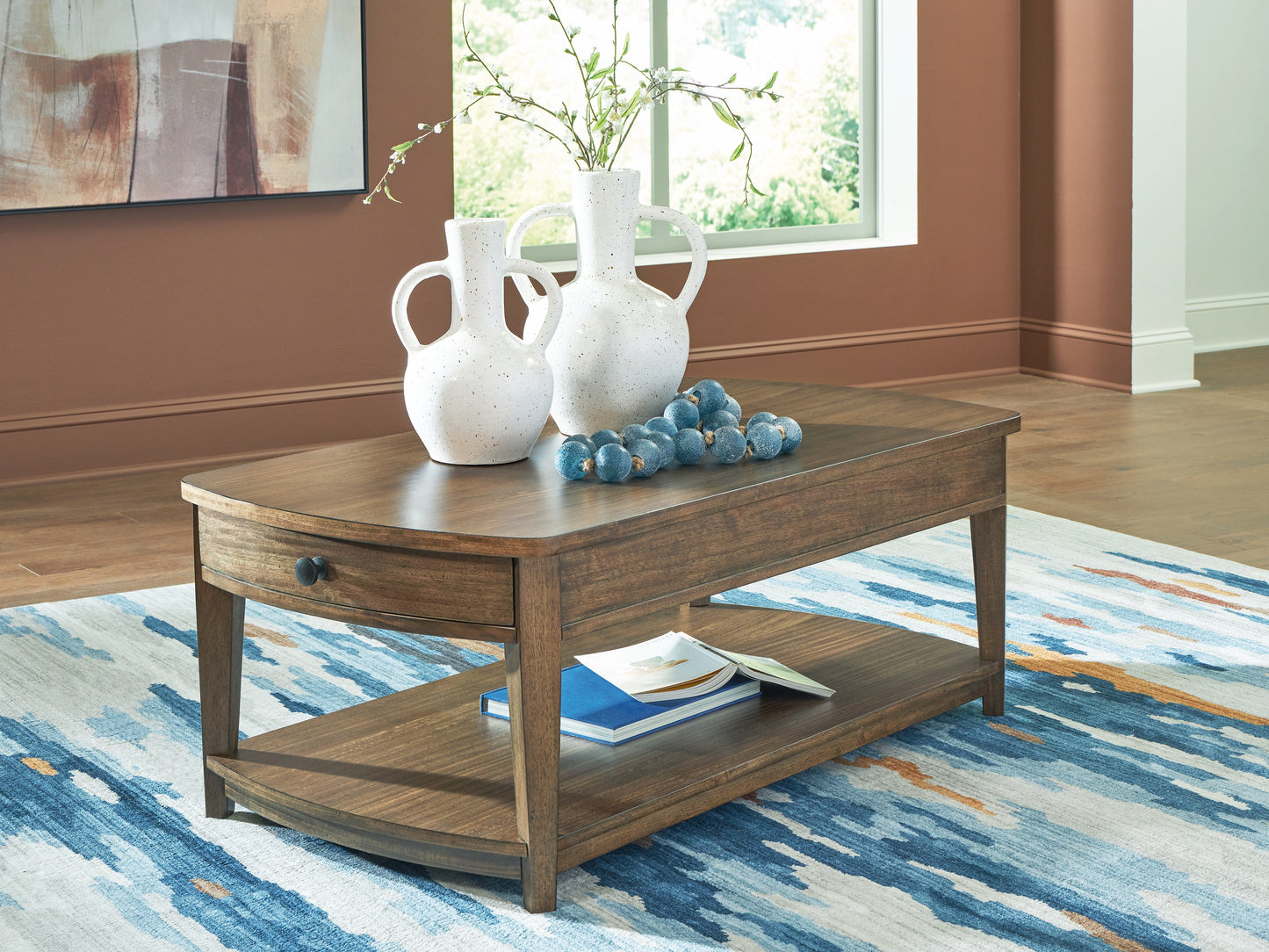 Auburndale Furniture Outlet - Ashley Furniture - Burkbyer Coffee Table - Rectangular Cocktail Table / Brown - T513-1