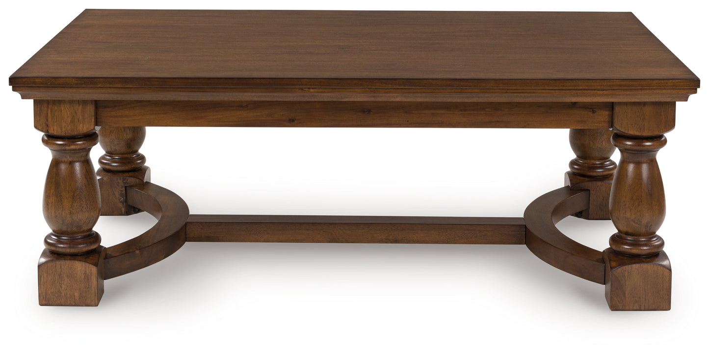 Auburndale Furniture Outlet - Ashley Furniture - Sturlayne Coffee Table - Rectangular Cocktail Table / Brown - T609-1