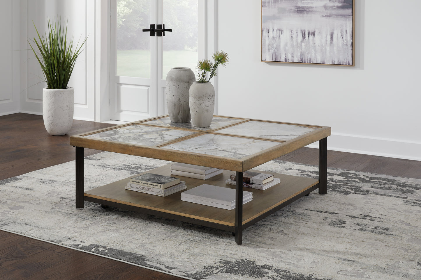 Auburndale Furniture Outlet - Ashley Furniture - Montia Coffee Table - Square Cocktail Table / Multi - T632-8