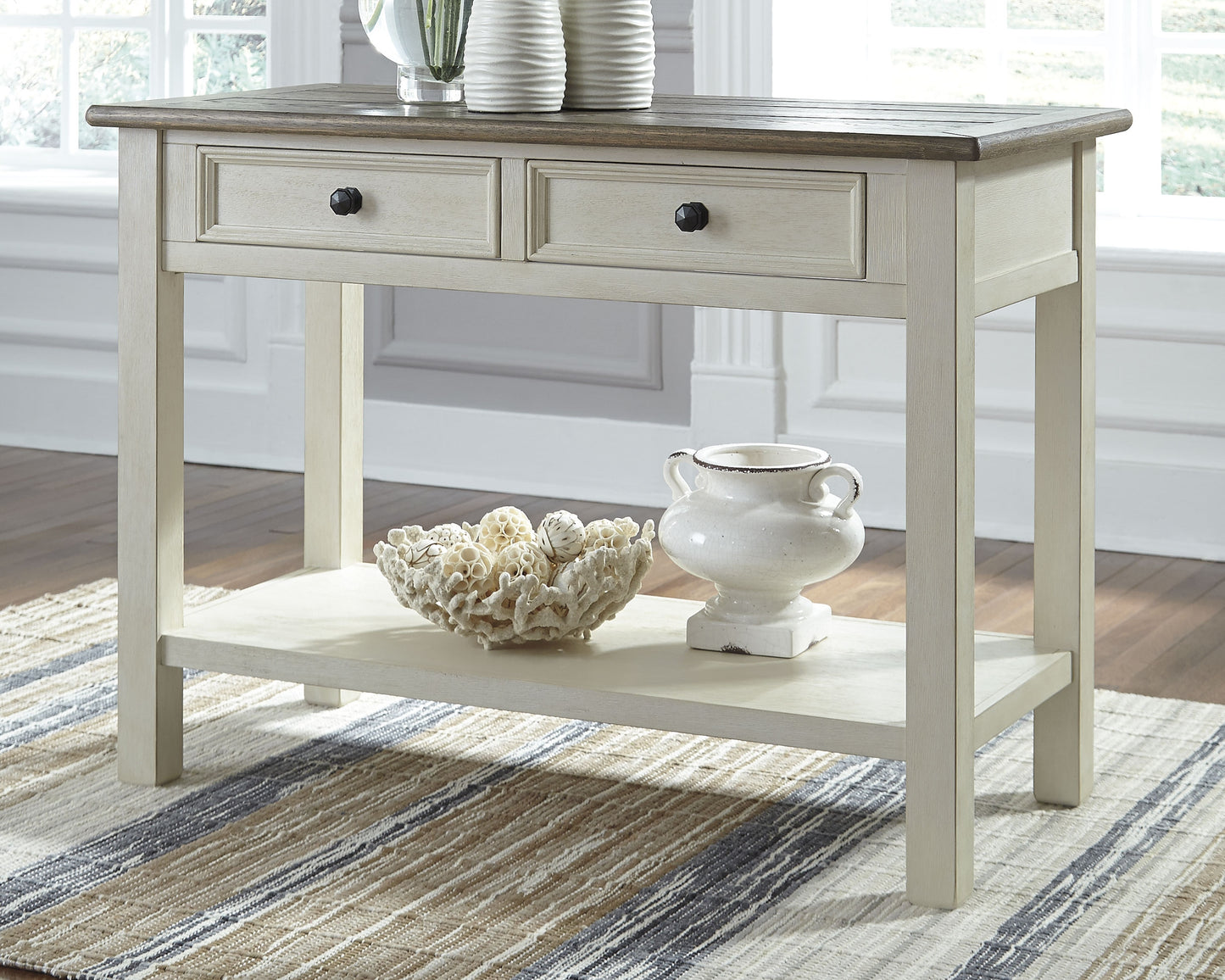 Auburndale Furniture Outlet - Ashley Furniture - Bolanburg Sofa/Console Table - Sofa Table / Two-tone - T637-4