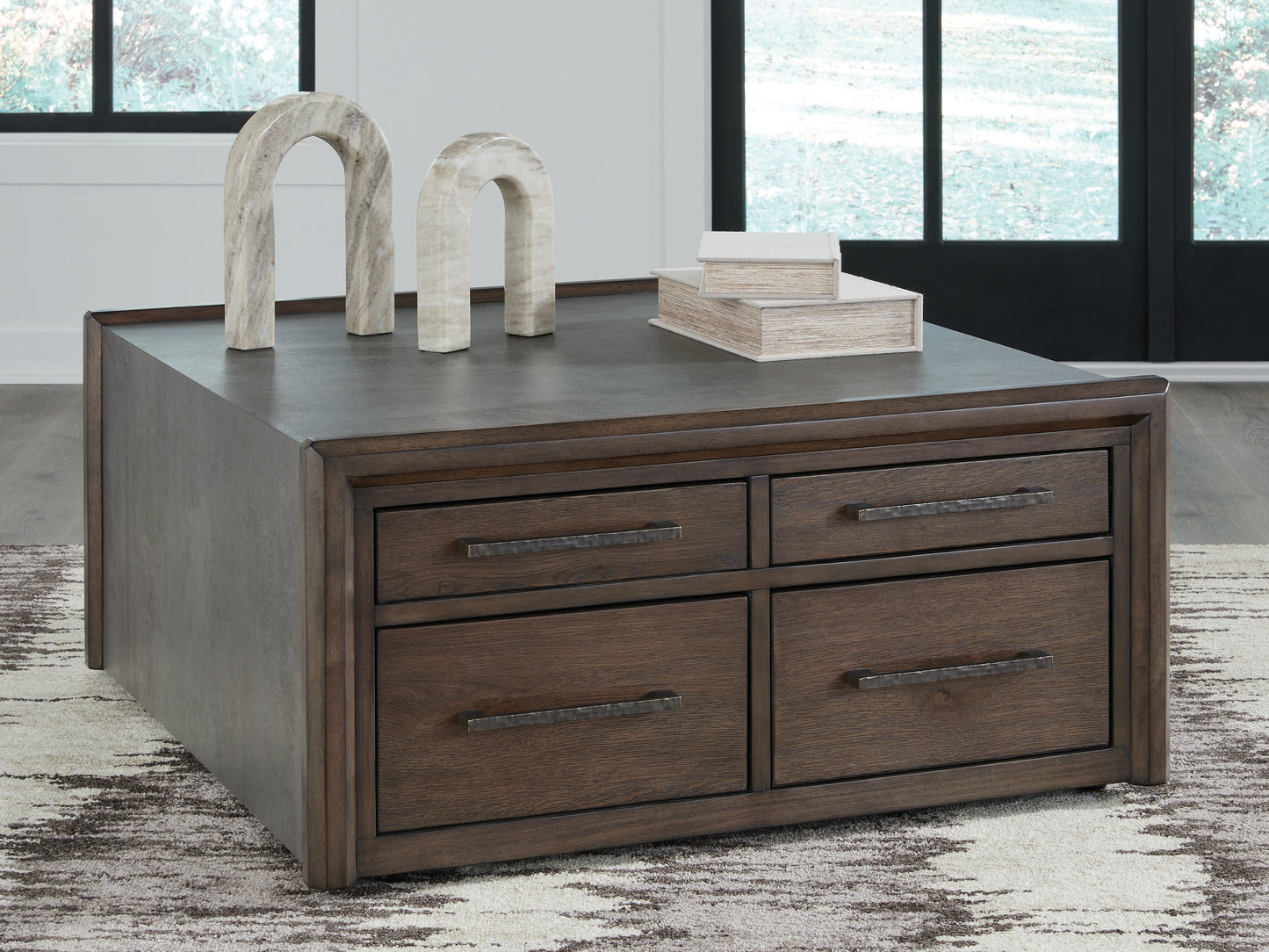 Auburndale Furniture Outlet - Ashley Furniture - Kallenny Coffee Table - Square Cocktail Table / Brown/Gray - T669-8
