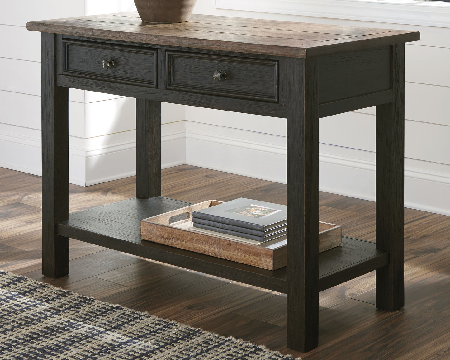 Auburndale Furniture Outlet - Ashley Furniture - Tyler Creek Sofa/Console Table - Sofa Table / Grayish Brown/Black - T736-4