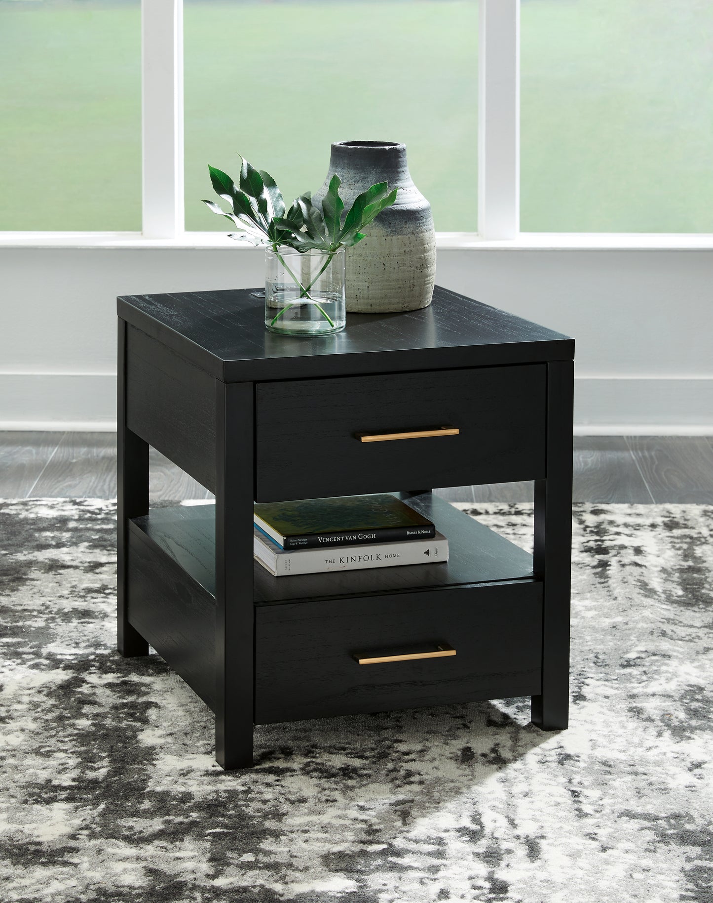 Auburndale Furniture Outlet - Ashley Furniture - Winbardi End Table - Rectangular End Table / Black - T786-3