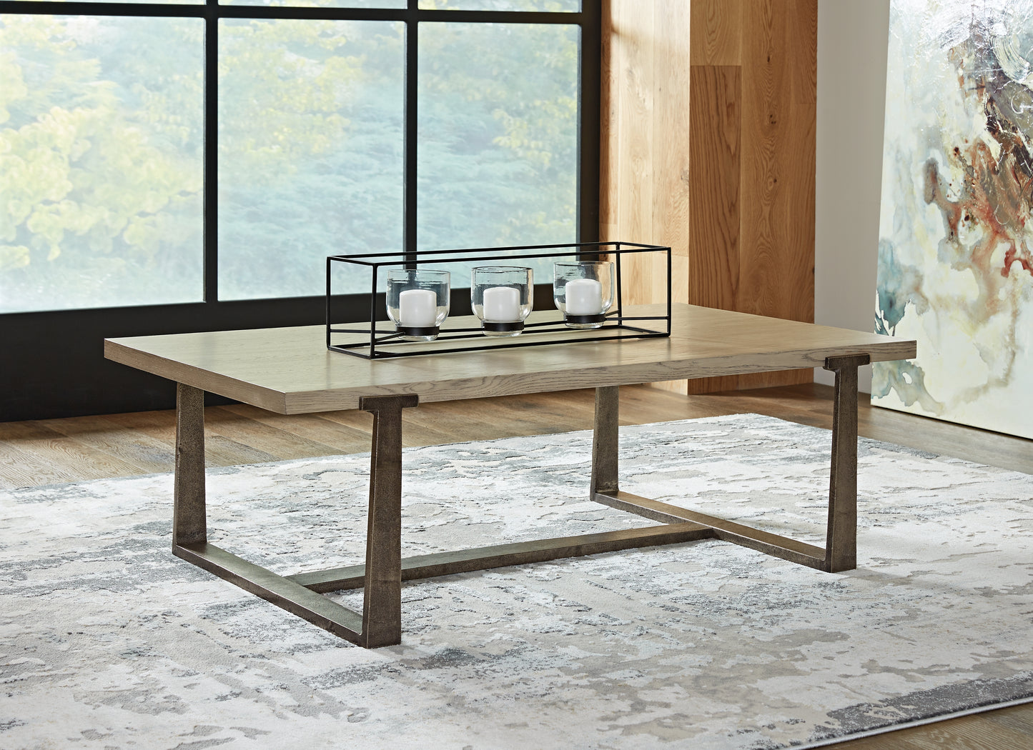 Auburndale Furniture Outlet - Ashley Furniture - Dalenville Coffee Table - Rectangular Cocktail Table / Gray - T965-1