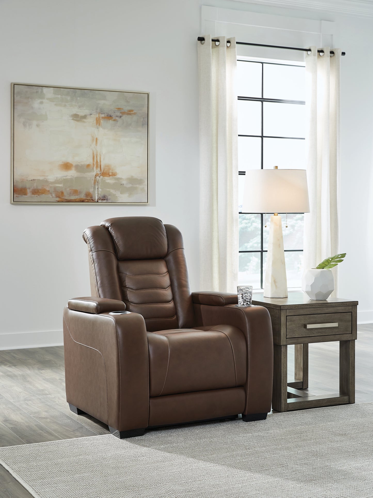 Auburndale Furniture Outlet - Ashley Furniture - High Impact Living Room - PWR Recliner/ADJ Headrest / Tobacco - U1060113