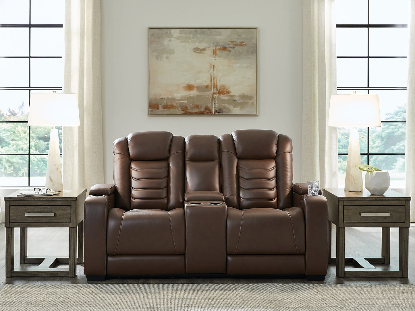 Auburndale Furniture Outlet - Ashley Furniture - High Impact Living Room - PWR Recliner/ADJ Headrest / Tobacco - U1060113