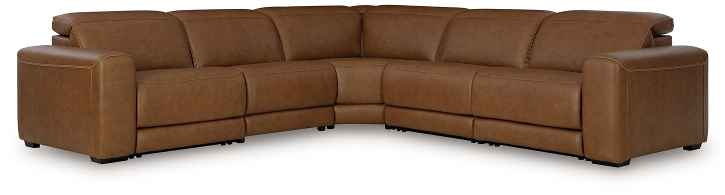Auburndale Furniture Outlet - Ashley Furniture - Magic Man Sectional - 2-Piece Power Reclining Sectional Loveseat / Caramel - PCU10700S1