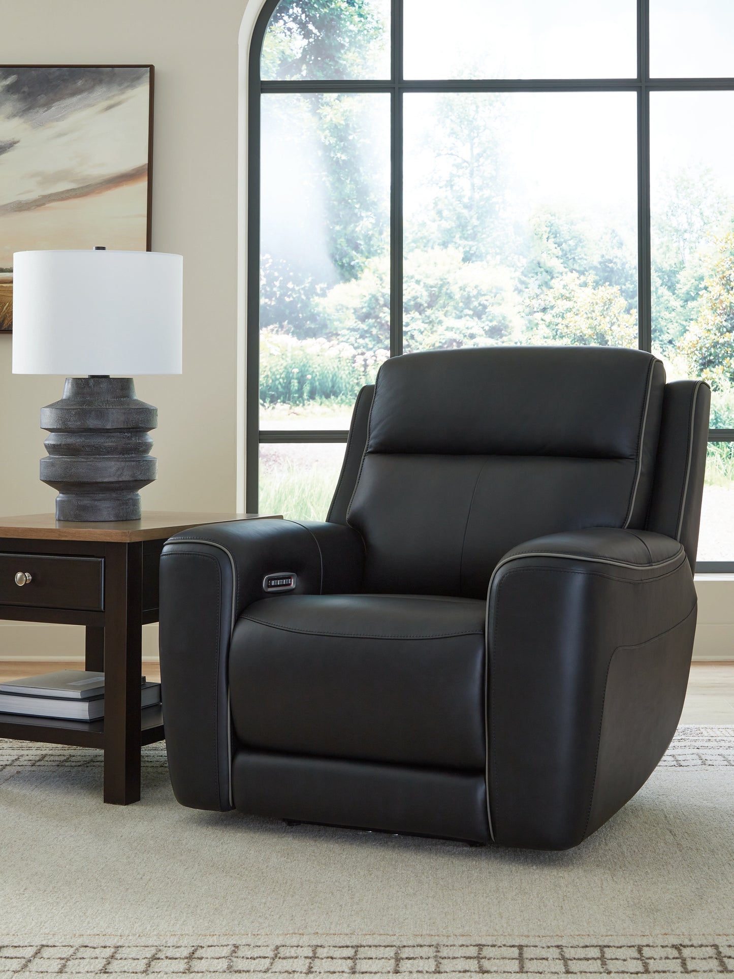 Auburndale Furniture Outlet - Ashley Furniture - 5Z-Comfort Living Room - PWR Recliner/ADJ Headrest / Onyx - PCU1090213