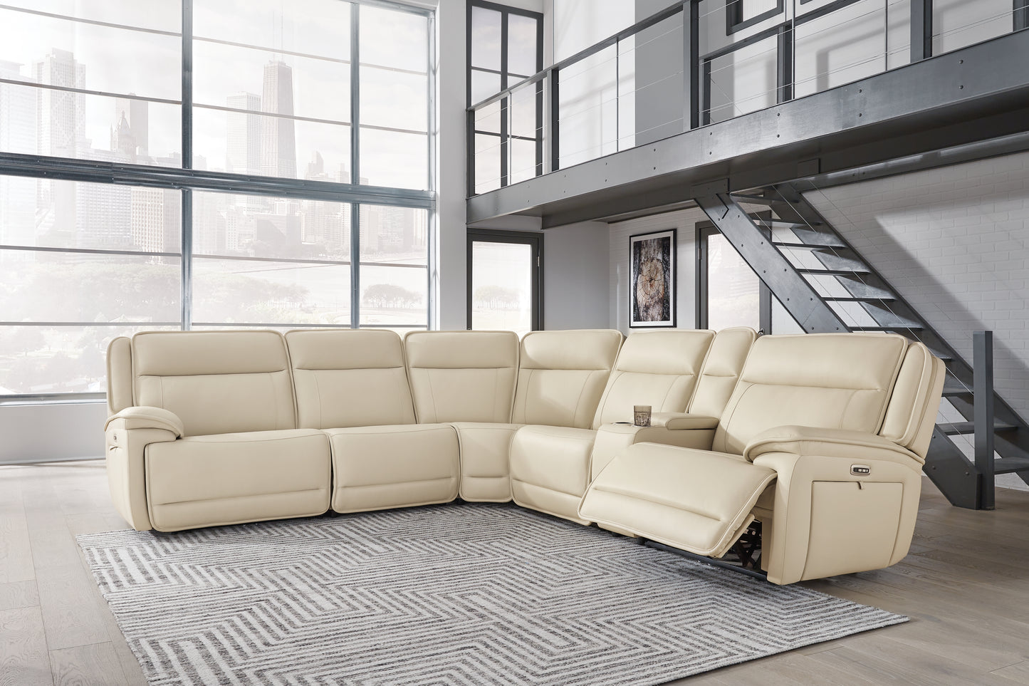 Auburndale Furniture Outlet - Ashley Furniture - Double Deal Sectional - 6-Piece Power Reclining Sectional / Almond - U13001S1