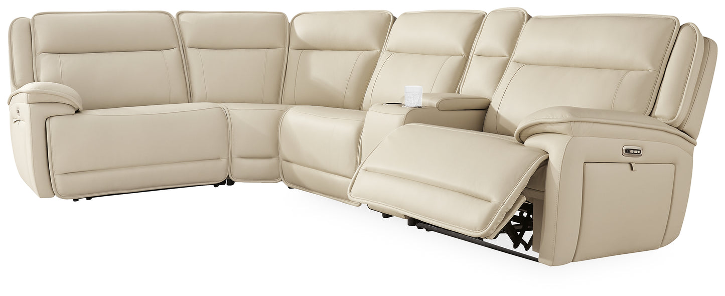 Auburndale Furniture Outlet - Ashley Furniture - Double Deal Sectional - 5-Piece Reclining Sectional with Console / Almond - U13001S8