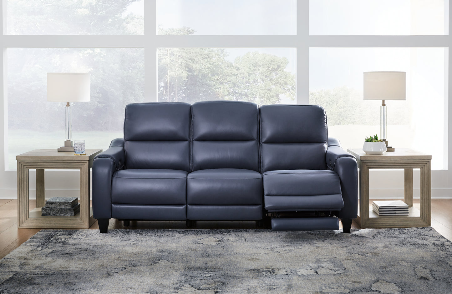 Auburndale Furniture Outlet - Ashley Furniture - Mercomatic Living Room - PWR REC Sofa with ADJ Headrest / Ocean - U7531115