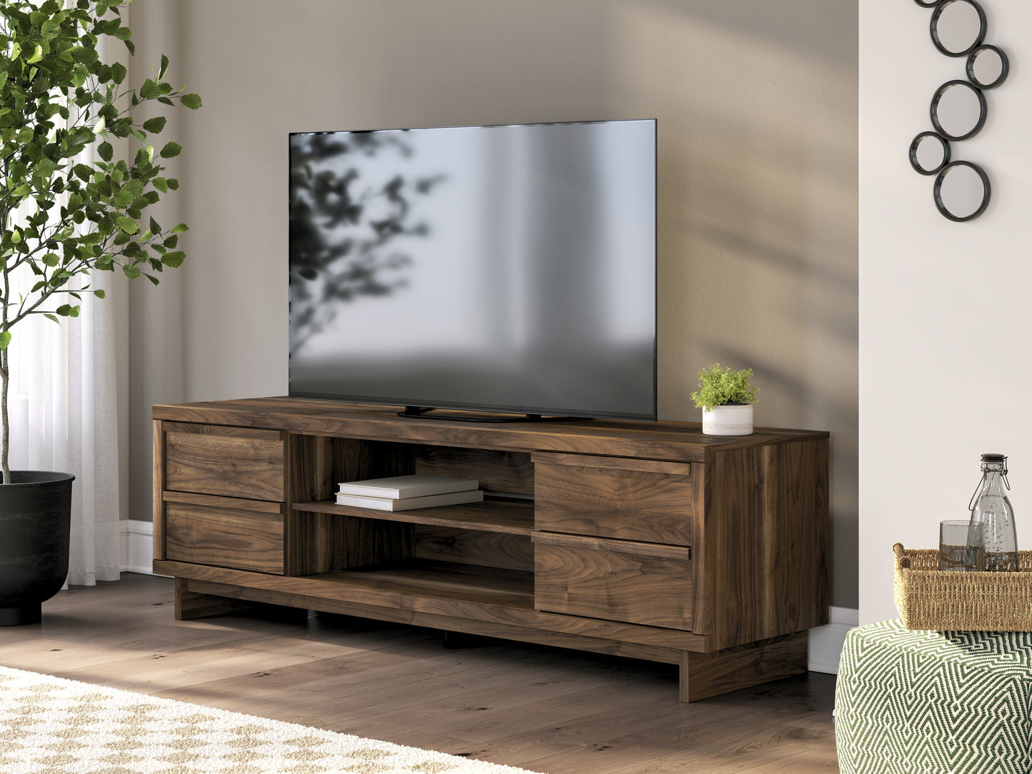 Auburndale Furniture Outlet - Ashley Furniture - Zadilyn 72" TV Stand - 72" / Brown - W3367-68