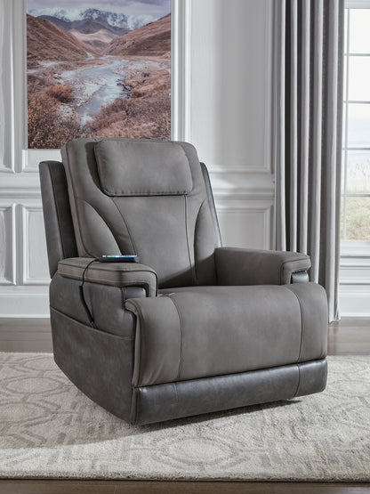 Auburndale Furniture Outlet - Ashley Furniture - 4Z-Peaceful Pause Living Room - Power Lift Recliner / Slate - PC1210412