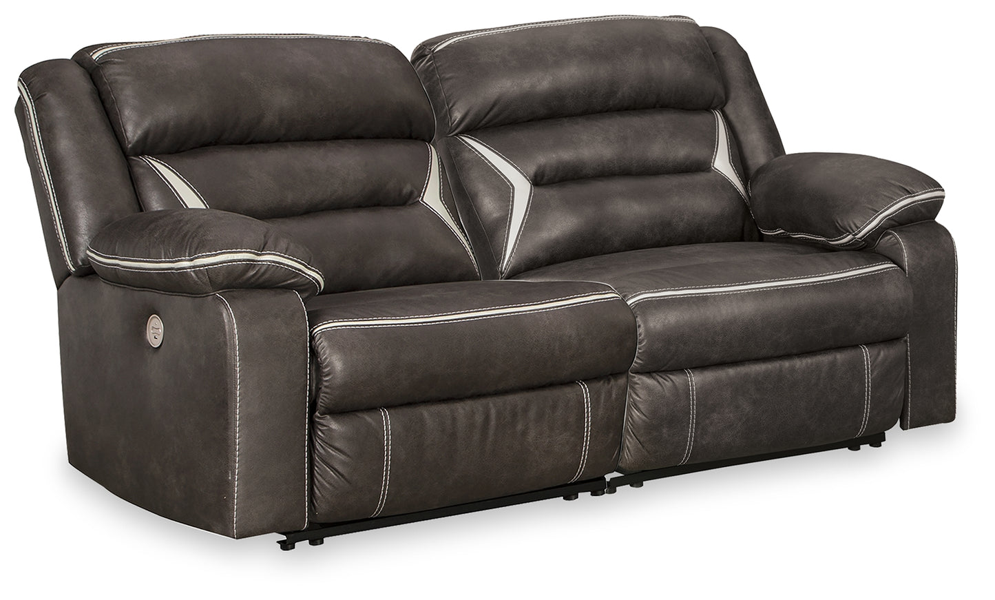 Auburndale Furniture Outlet - Ashley Furniture - Kincord Sectional - 2-Piece Power Reclining Sectional Loveseat / Midnight - 13104S7