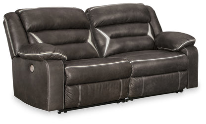 Auburndale Furniture Outlet - Ashley Furniture - Kincord Sectional - 2-Piece Power Reclining Sectional Loveseat / Midnight - 13104S7
