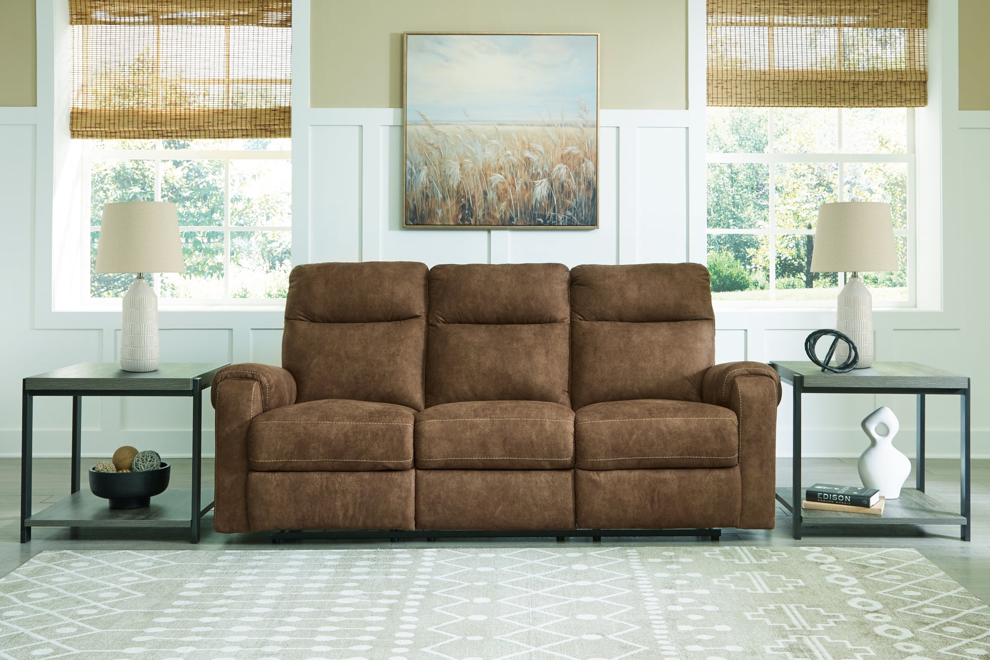 Auburndale Furniture Outlet - Ashley Furniture - Edenwold Living Room - Reclining Sofa / Brindle - 1380588