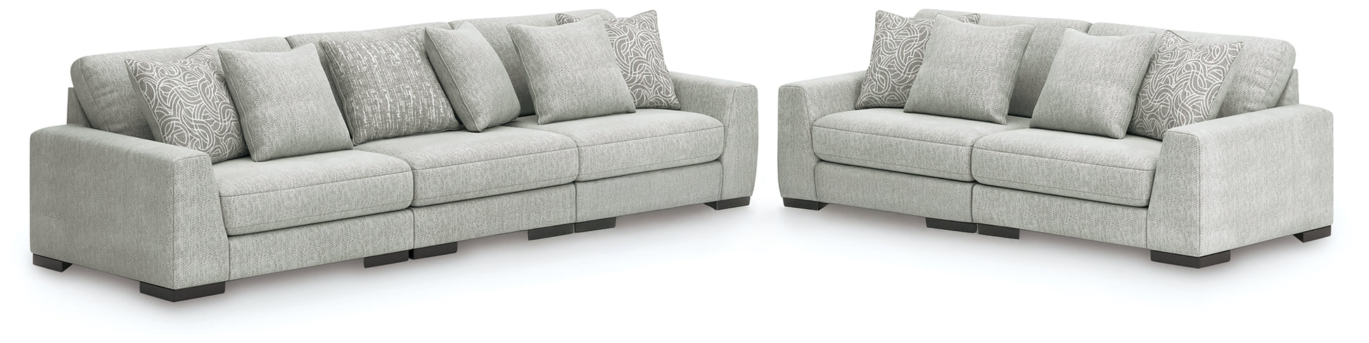 Auburndale Furniture Outlet - Ashley Furniture - Regent Park 3-Piece Sectional Sofa and 2-Piece Sectional Loveseat - 3-Piece Sectional Sofa and 2-Piece Sectional Loveseat / Pewter - 14404U4