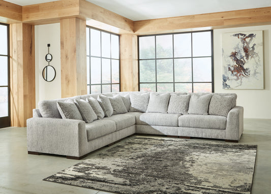 Auburndale Furniture Outlet - Ashley Furniture - Regent Park Sectional - RAF 6-Piece Sectional / Pewter - 14404S7