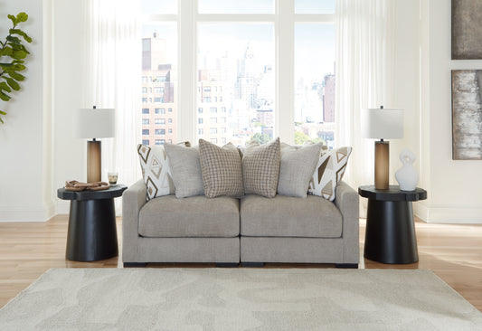Auburndale Furniture Outlet - Ashley Furniture - Aslan Court Sectional - RAF 6-Piece Sectional with Chaise / Flax - 20305S8