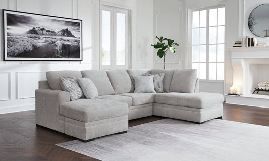 Auburndale Furniture Outlet - Ashley Furniture - Gabyleigh Sectional - LAF 2-Piece Sectional with Chaise / Nickel - 20904S1