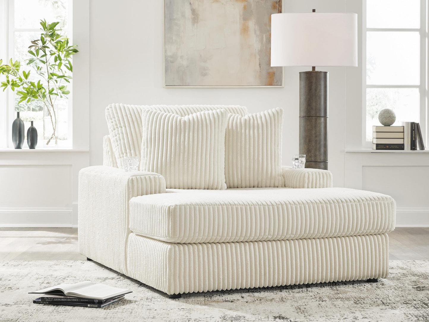 Auburndale Furniture Outlet - Ashley Furniture - Lindyn Living Room - Chaise / Ivory - 2110415