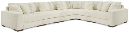 Auburndale Furniture Outlet - Ashley Furniture - Lindyn Sectional - RAF 6-Piece Sectional / Ivory - 21104S20
