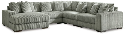 Auburndale Furniture Outlet - Ashley Furniture - Lindyn Sectional - RAF 5-Piece Sectional with Chaise / Fog - 21105S6