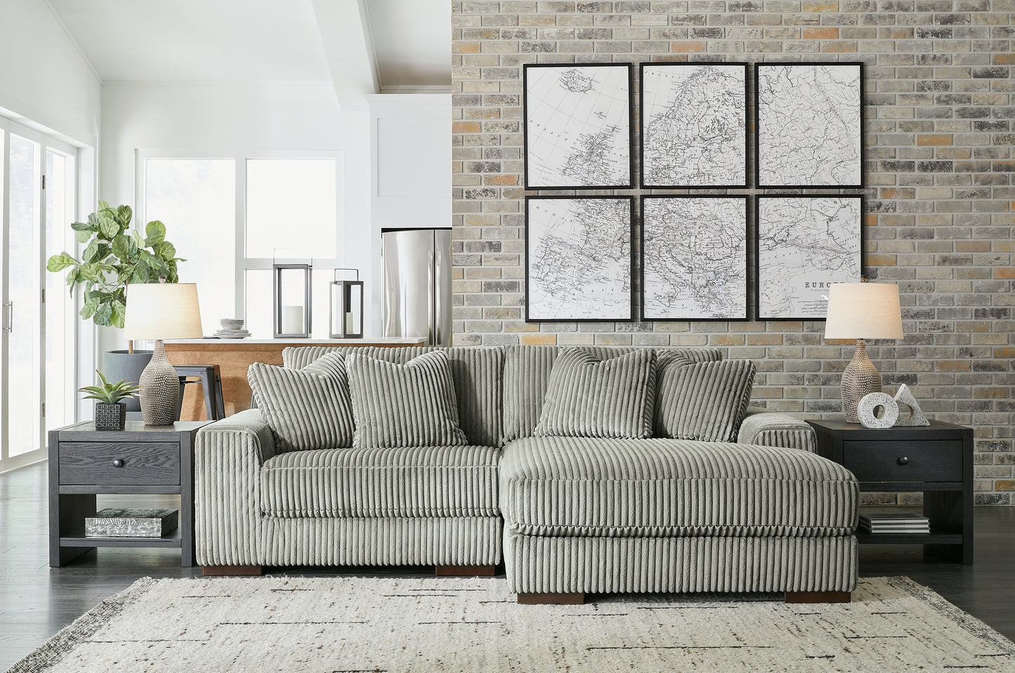 Auburndale Furniture Outlet - Ashley Furniture - Lindyn Sectional - RAF 6-Piece Sectional / Ivory - 21104S20