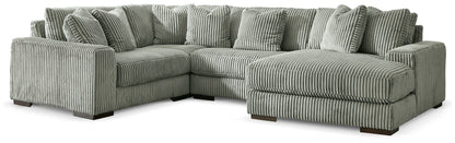 Auburndale Furniture Outlet - Ashley Furniture - Lindyn Sectional - RAF 4-Piece Sectional with Chaise / Fog - 21105S15